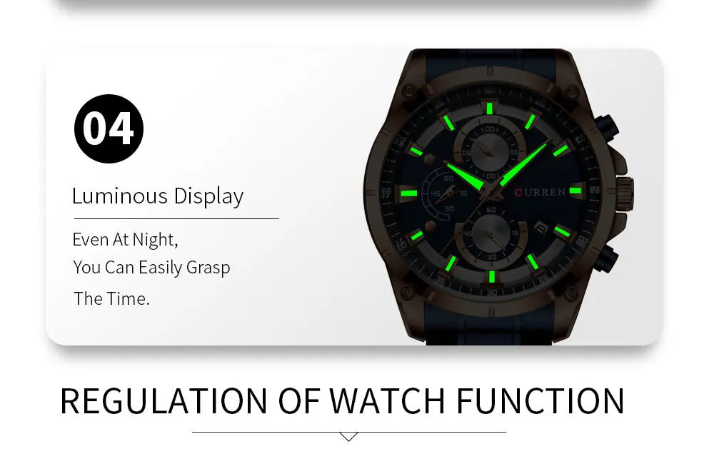 CURREN Mens Watches Fashion Top Brand Luxury Business Automatic Date Watch Men Casual Waterproof Watch Relogio Masculino+Box