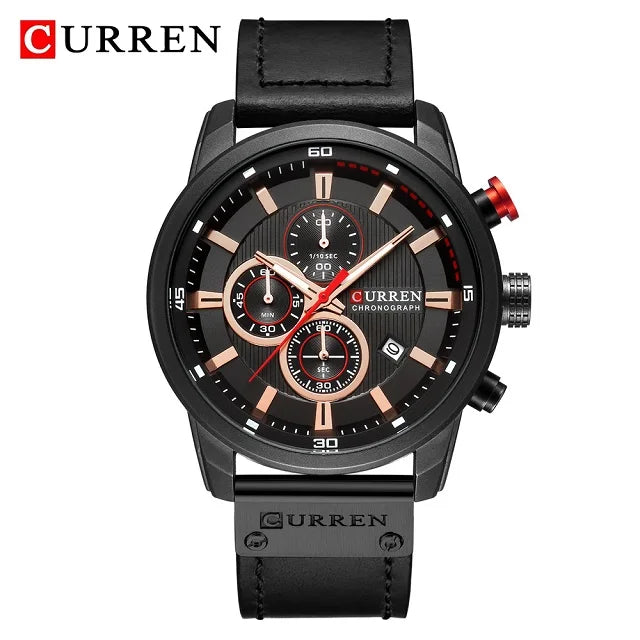 Top Brand Curren Men Watch with Chronograph Sport Waterproof Clock Mens Watches Military Luxury Men's Wrist Watch Analog Quartz