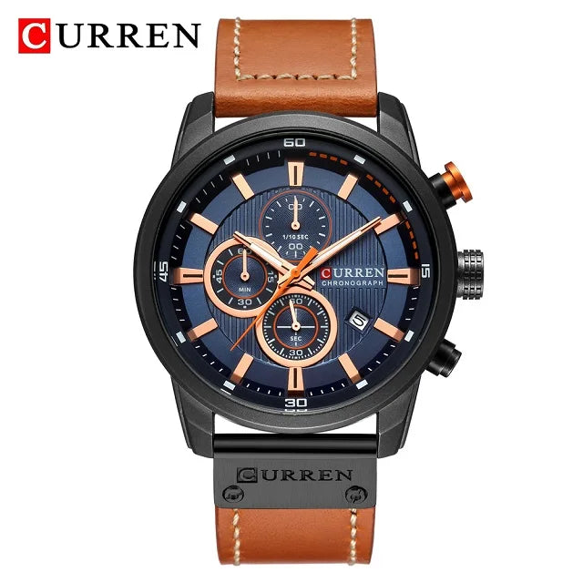 Top Brand Curren Men Watch with Chronograph Sport Waterproof Clock Mens Watches Military Luxury Men's Wrist Watch Analog Quartz