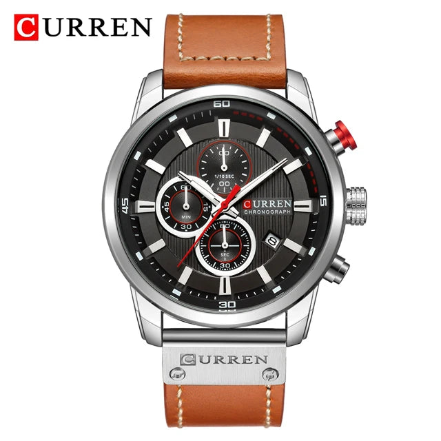 Top Brand Curren Men Watch with Chronograph Sport Waterproof Clock Mens Watches Military Luxury Men's Wrist Watch Analog Quartz