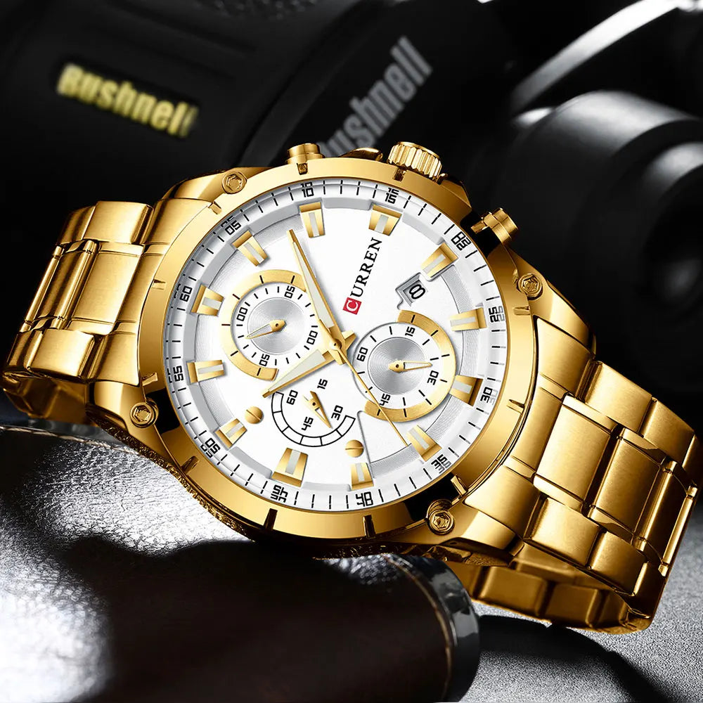 CURREN Mens Watches Fashion Top Brand Luxury Business Automatic Date Watch Men Casual Waterproof Watch Relogio Masculino+Box