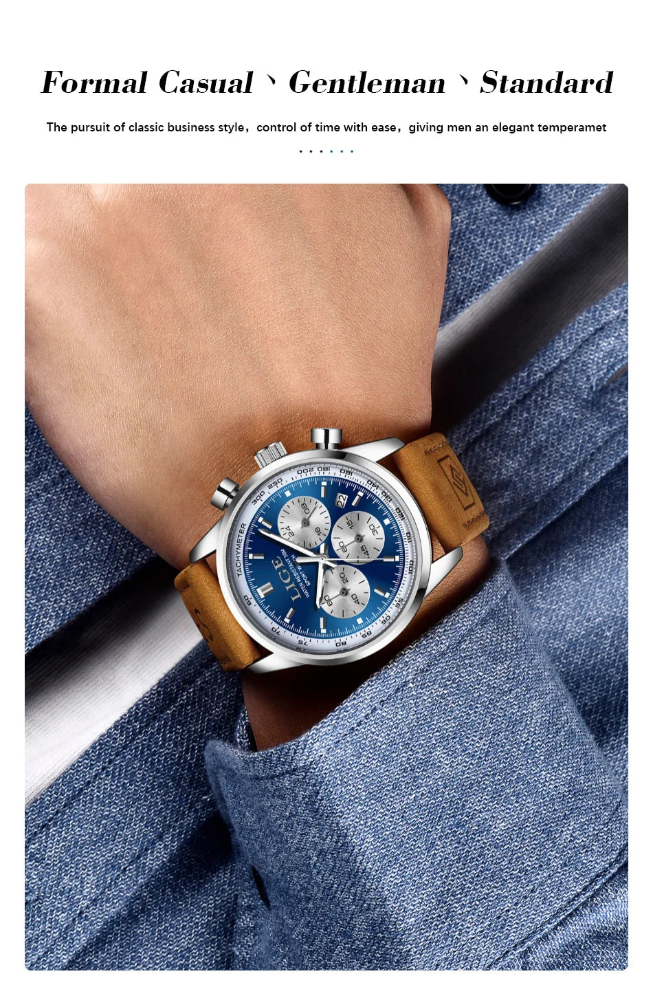 LIGE  Fashion Military Watches for Men Luxury Original Sports Chronograph Watch Waterproof Quartz Clock Digital WristWatch