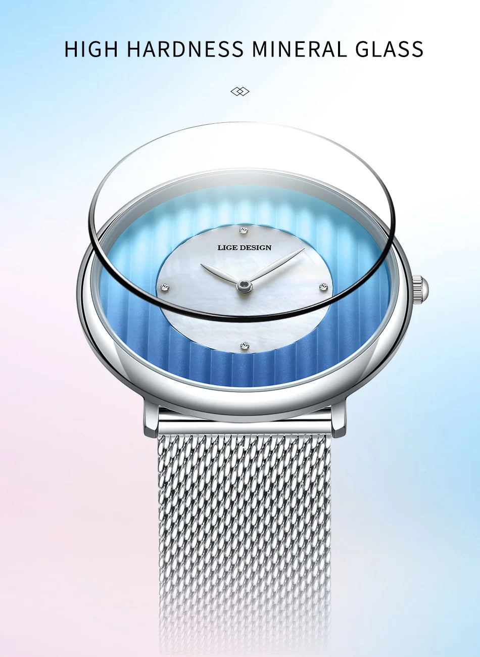 LIGE Brand Luxury Silver Watch Women Small Dial Mesh Band Ladies Watch Fashion Elegent Quartz Wristwatch Gift relogio feminino