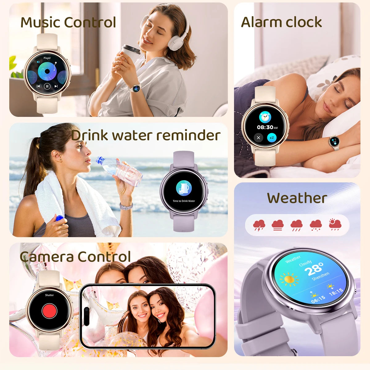 LIGE New Women Smart Watch Luxury 1.26’’ HD Screen Bluetooth Call Smartwatch Ladies Full Touch Flashlight Waterproof Smartwatch