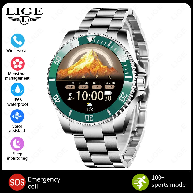 LIGE 2026 Style Luxury Smart Watch For Men Waterproof Sport Digital Business Smart Watches For Gift Smart Band Dials Answer Call