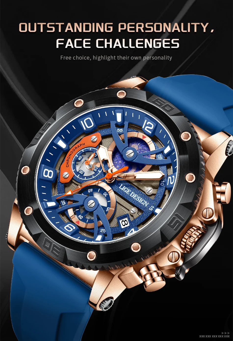 LIGE New Luxury Mens Watch Fashion Sports Dive Watches Men Waterproof Luminous Chronograph Quartz Wristwatches Reloj Hombre