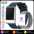 LIGE ECG Smart Watch for Men  Women Sports Fitness Temperature Health Monitoring Waterproof Wristbands No Screen Smart Bracelet
