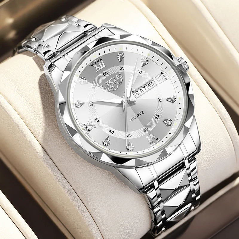 New Original LIGE Ladies Luminous Watches Simple Elegant Round Quartz Wrist Watch For Women Sport Waterproof Diamond Watch Women