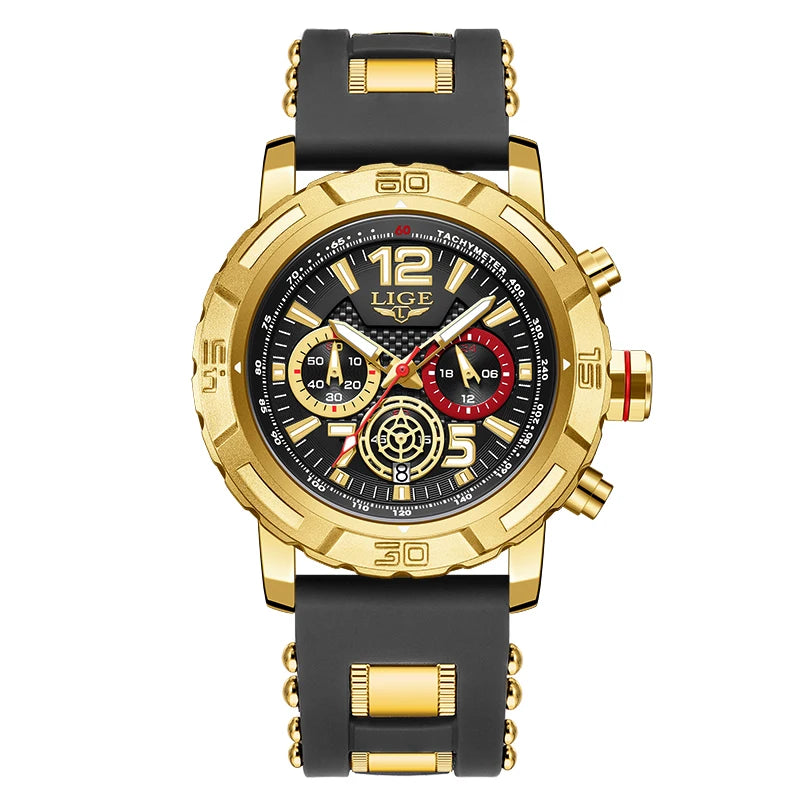 LIGE Fashion Luxury Watch for Men Top Brand Big Dial Waterproof Quartz Men's Watches Stainless Band Calendar Clocks Wristwatches