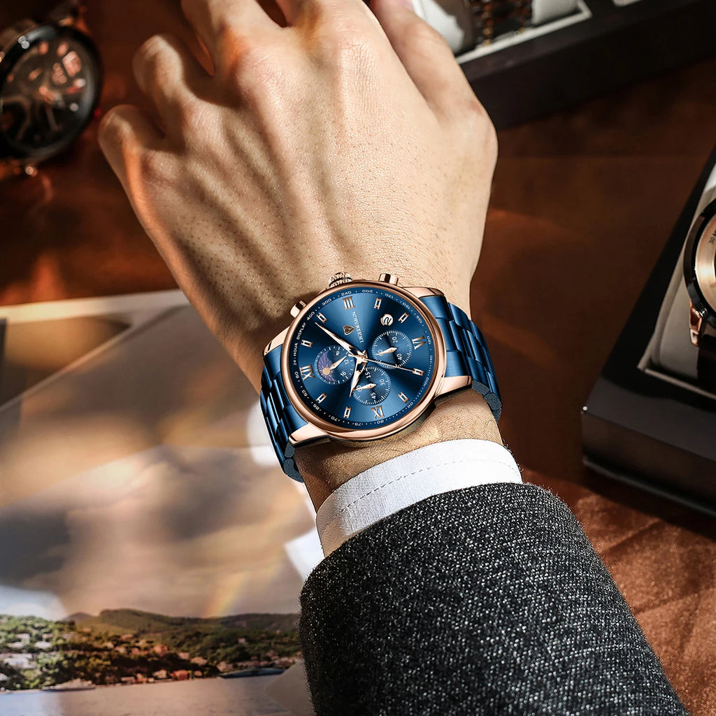 LIGE Band Luxury Watch for Man Quartz Sports Men Watch Waterproof Luminous Stainless Steel Chronograph Men's Watches Clock Reloj