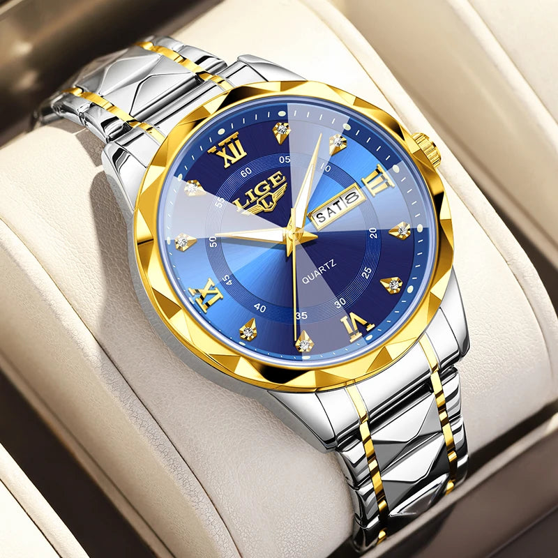 New Original LIGE Ladies Luminous Watches Simple Elegant Round Quartz Wrist Watch For Women Sport Waterproof Diamond Watch Women