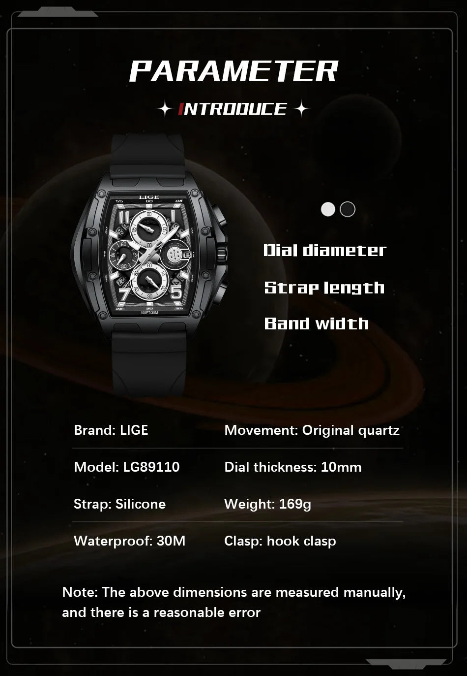 LIGE  Luxury Men‘s Watches Business Waterproof Male Clock Luminous Silicone Band Date Square Quartz Man Watches Reloj Hombre