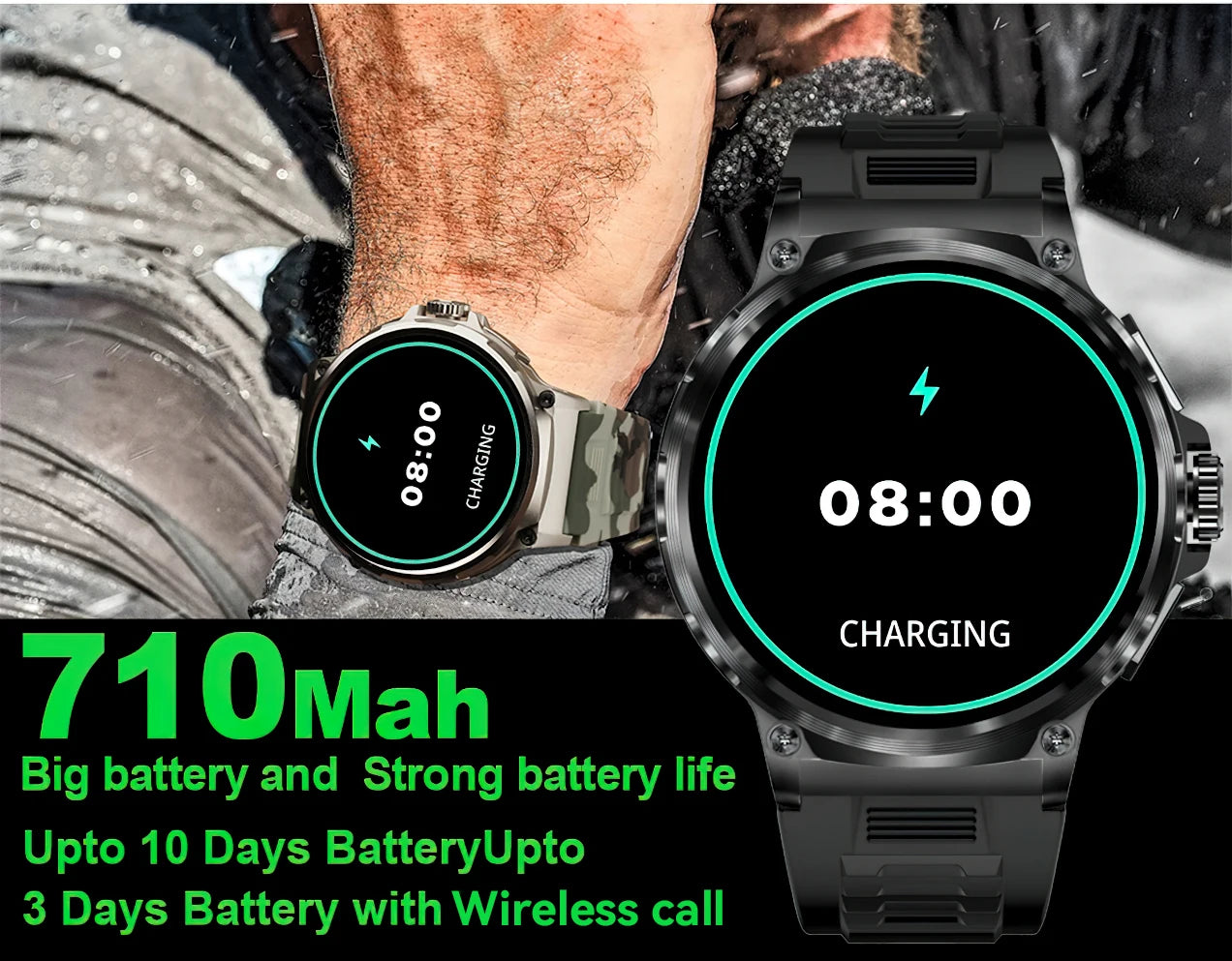 LIGE 1.85 Inch Smart Watch Men 710mAh Battery Long Standby Bluetooth Call Smartwatch New Fitness Watch Sport Tracker Andriod IOS