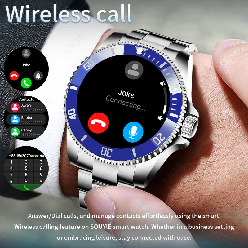 LIGE 2026 Style Luxury Smart Watch For Men Waterproof Sport Digital Business Smart Watches For Gift Smart Band Dials Answer Call