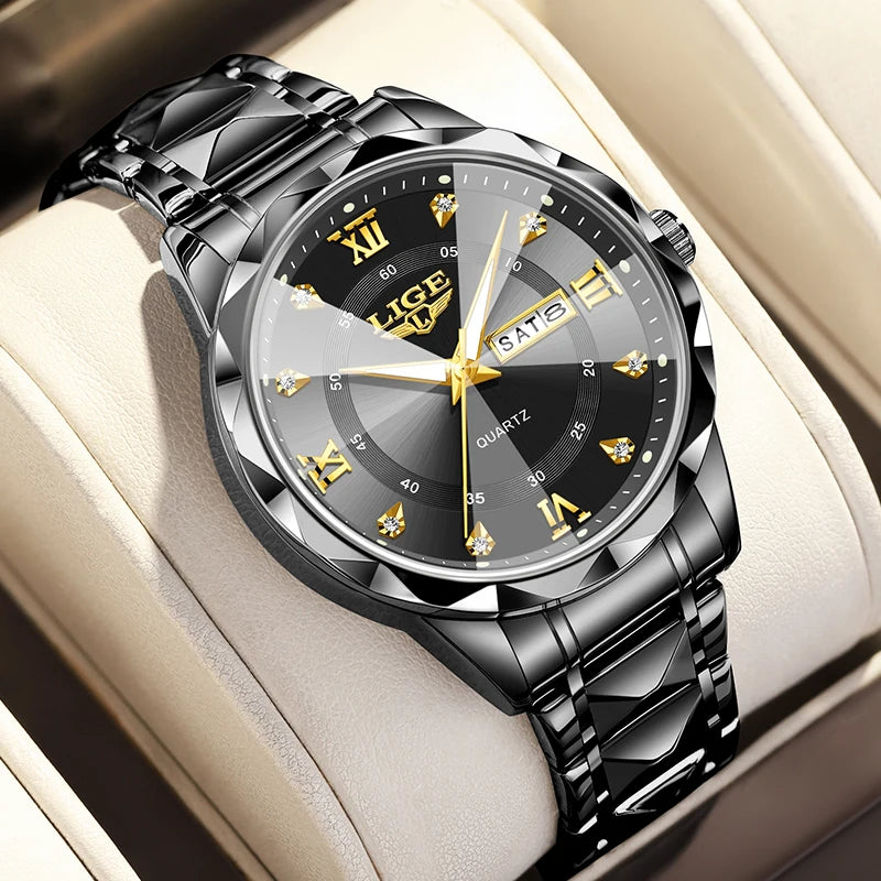 New Original LIGE Ladies Luminous Watches Simple Elegant Round Quartz Wrist Watch For Women Sport Waterproof Diamond Watch Women