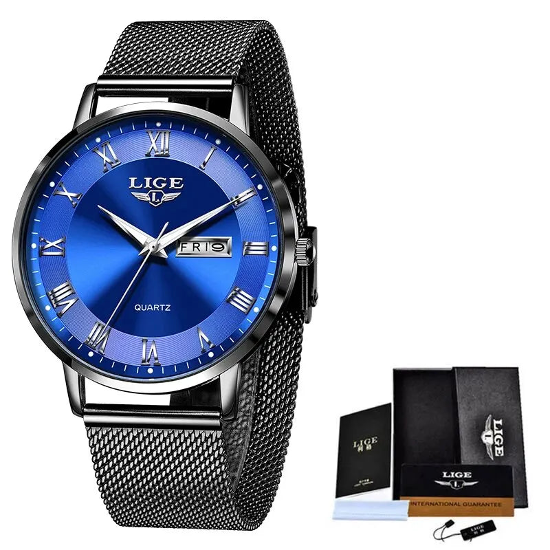 LIGE New Watch Women Luxury Watches Ladies Creative Steel Women's Bracelet Watches Female Waterproof Clock Relogio Feminino