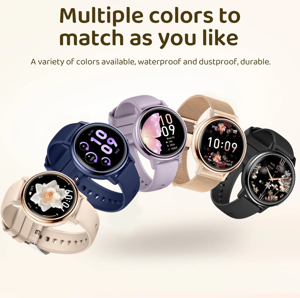 LIGE Lady Fashion Smart Watch 1.26" HD Heart Rate Women's Health Bluetooth Voice Call Waterproof Flashlight Smartwatch New 2025