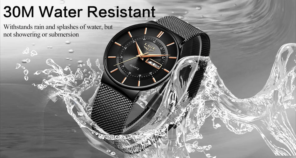 LIGE 2026 Women's Watch Elegant Weekly Calendar Quartz Waterproof Watch for Women Luxury Women Watches Fashion Reloj de Mujer