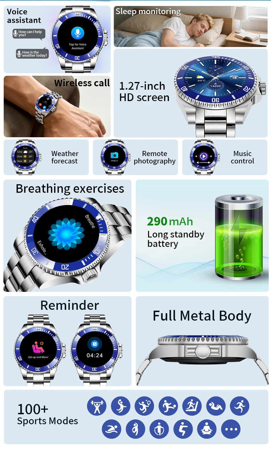 LIGE 2026 Style Luxury Smart Watch For Men Waterproof Sport Digital Business Smart Watches For Gift Smart Band Dials Answer Call