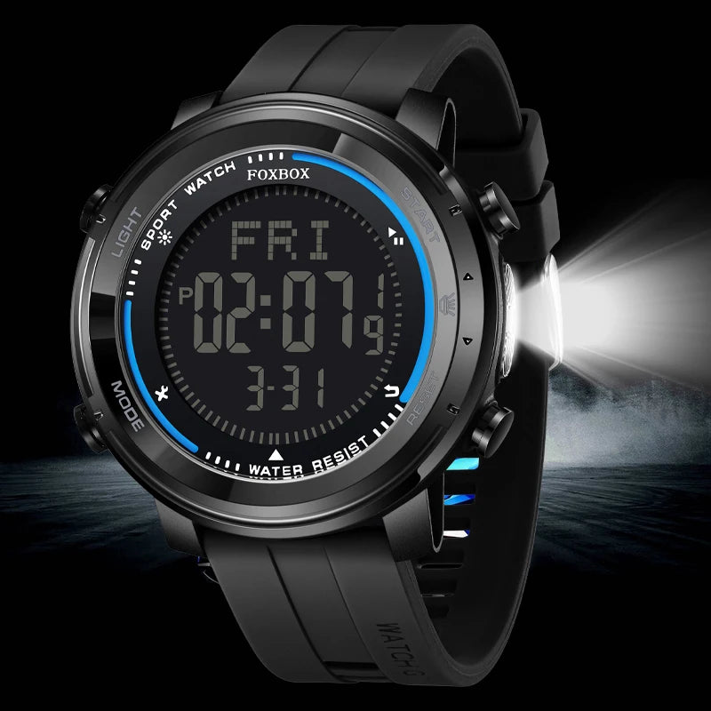 LIGE Digital Watches for Men Flashlight Outdoor Sport Electronic Watches LED Luminous Waterproof Man Watch Chronograph Clock
