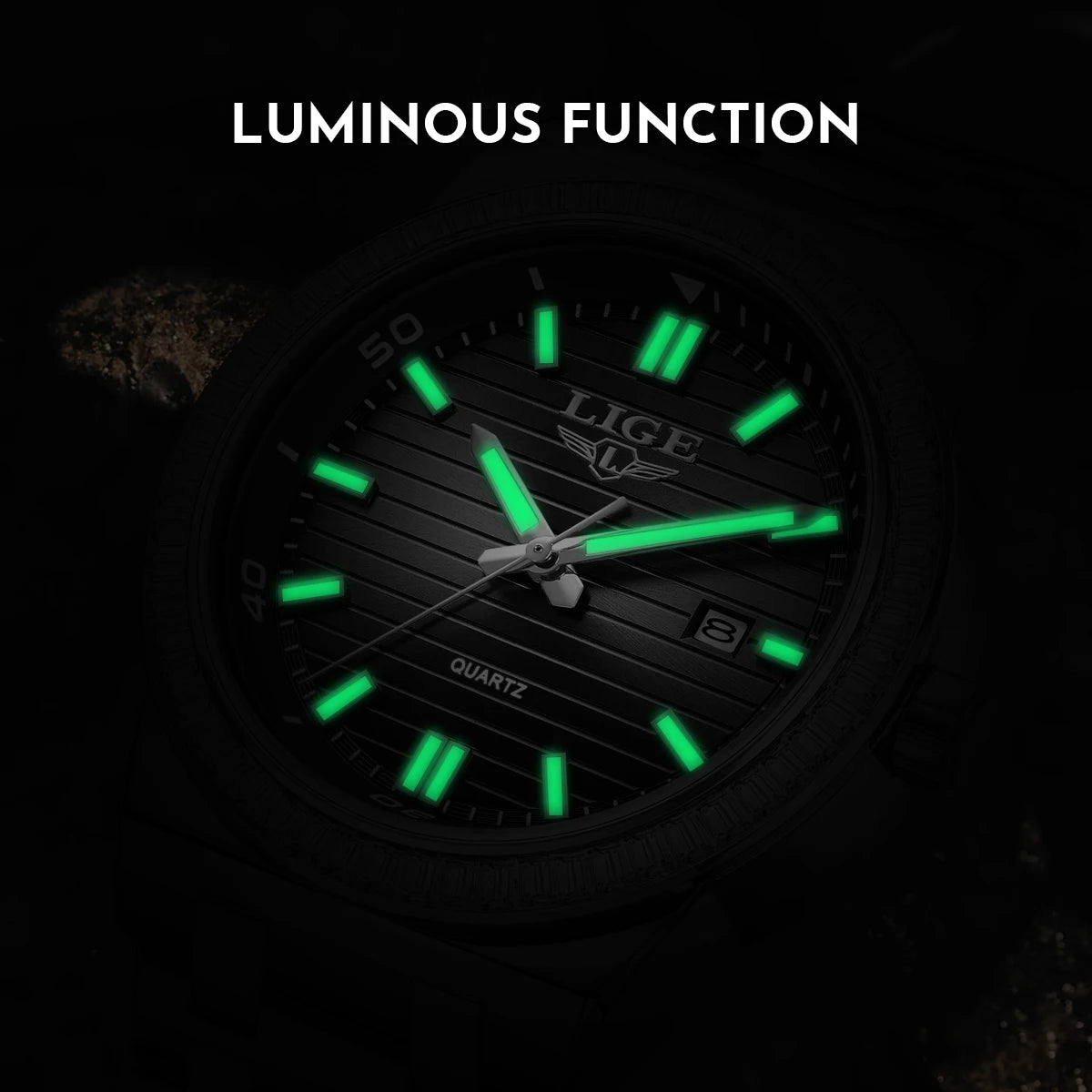 LIGE High Quality Men Watches Business Top Brand Luxury Man Diamond Wristwatch Waterproof Luminous Quartz Watch Calendar Clock