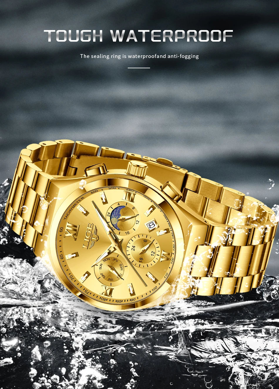 LIGE Watches For Women Elegant Luminous Date Women's Quartz Watches Stainless Steel Sports Waterproof Bracelet Watch Women Gift