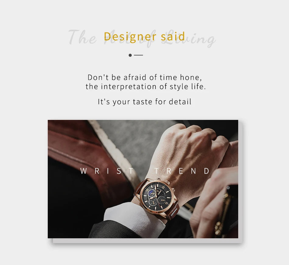 LIGE 2024 New Mens Watches Top Brand Luxury Brown Leather Casual Quartz Watch Men Sport Waterproof Clock Watch Relogio Masculino