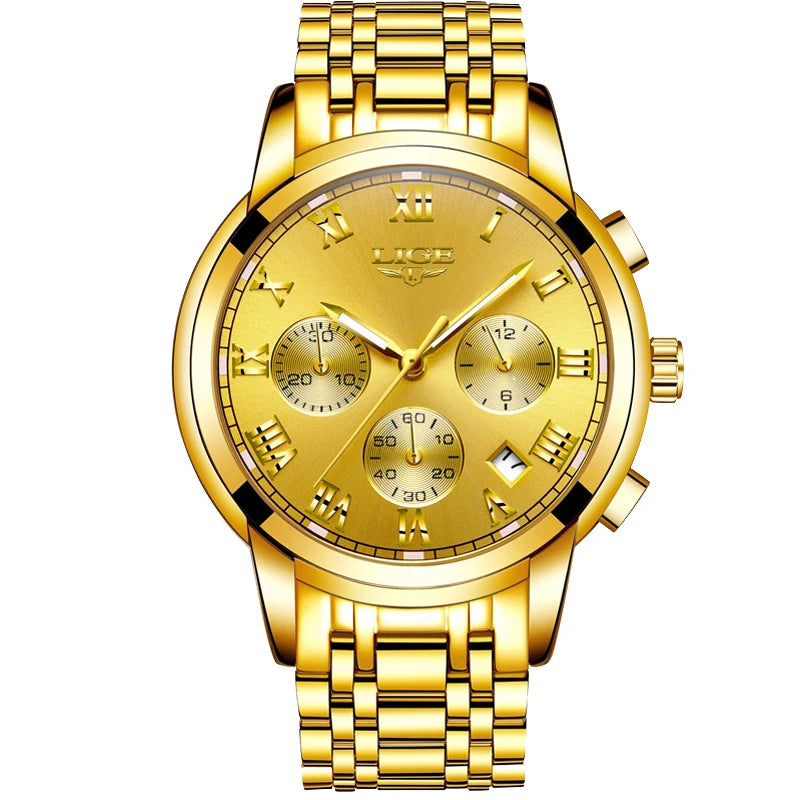 2024 LIGE Fashion Mens Watches Top Brand Luxury Quartz Wrist Watch for Men  Waterproof Sport Chronograph Watch Relogio Masculino