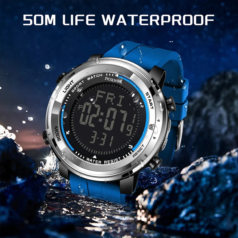 LIGE Digital Watches for Men Flashlight Outdoor Sport Electronic Watches LED Luminous Waterproof Man Watch Chronograph Clock