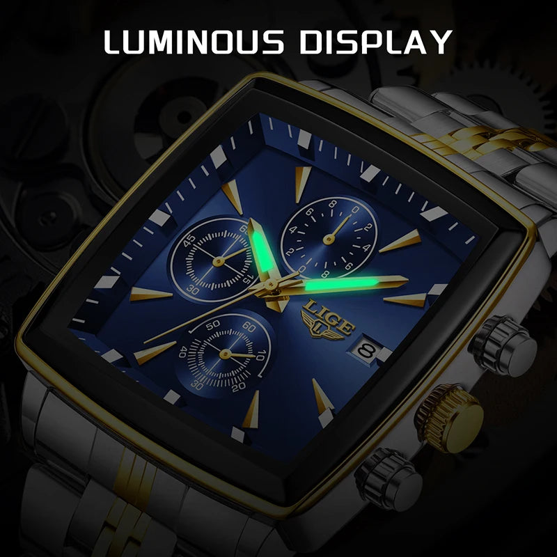 LIGE 2026 Top Brand Luxury Watches For Men Fashion Casual Quartz Wristwatches Waterproof Luminous Steel Mens Watch Couple Reloj
