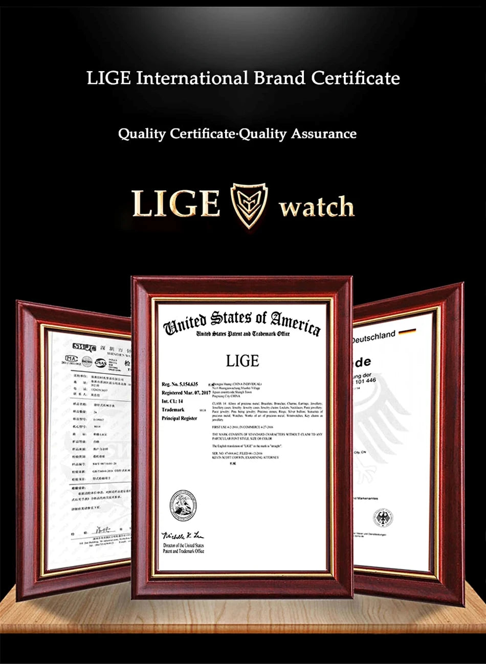 LIGE Band Luxury Watch for Man Quartz Sports Men Watch Waterproof Luminous Stainless Steel Chronograph Men's Watches Clock Reloj