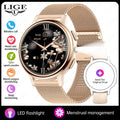 LIGE New Lady Fashion Smart Watch 1.26" HD Heart Rate Women's Health Bluetooth Voice Call Waterproof Flashlight Smartwatch