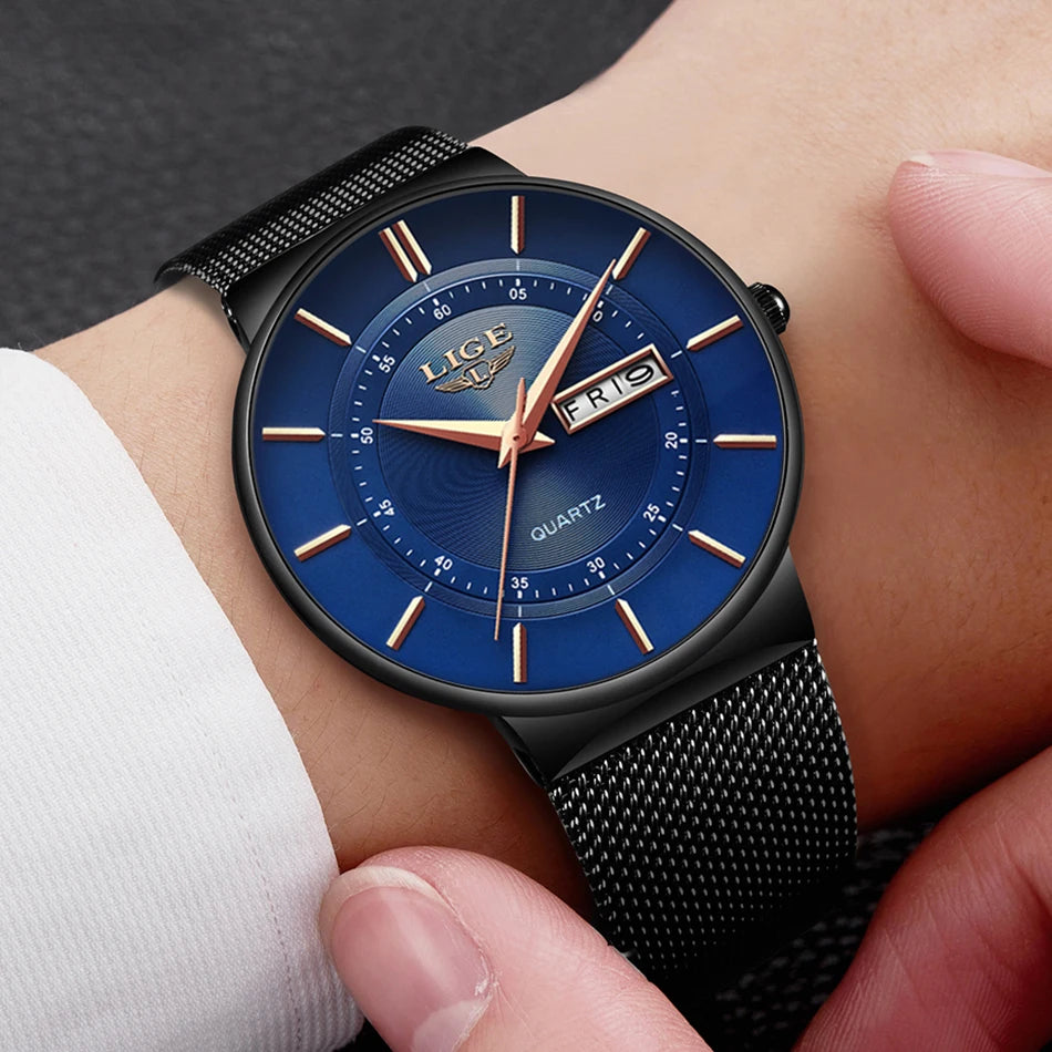 LIGE 2026 Women's Watch Elegant Weekly Calendar Quartz Waterproof Watch for Women Luxury Women Watches Fashion Reloj de Mujer