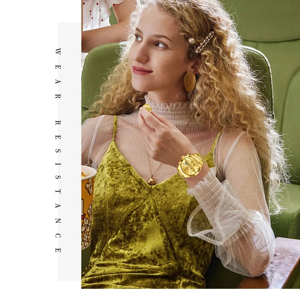 LIGE Watches For Women Elegant Luminous Date Women's Quartz Watches Stainless Steel Sports Waterproof Bracelet Watch Women Gift