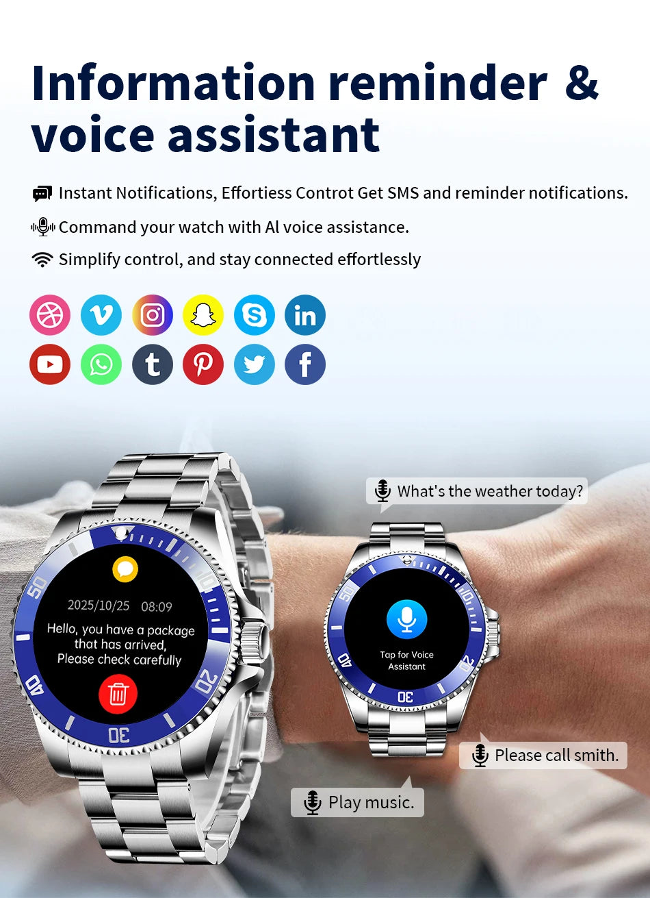 LIGE 2026 Style Luxury Smart Watch For Men Waterproof Sport Digital Business Smart Watches For Gift Smart Band Dials Answer Call