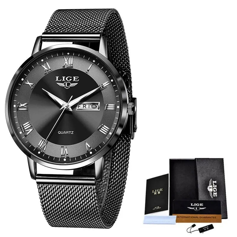 LIGE New Watch Women Luxury Watches Ladies Creative Steel Women's Bracelet Watches Female Waterproof Clock Relogio Feminino