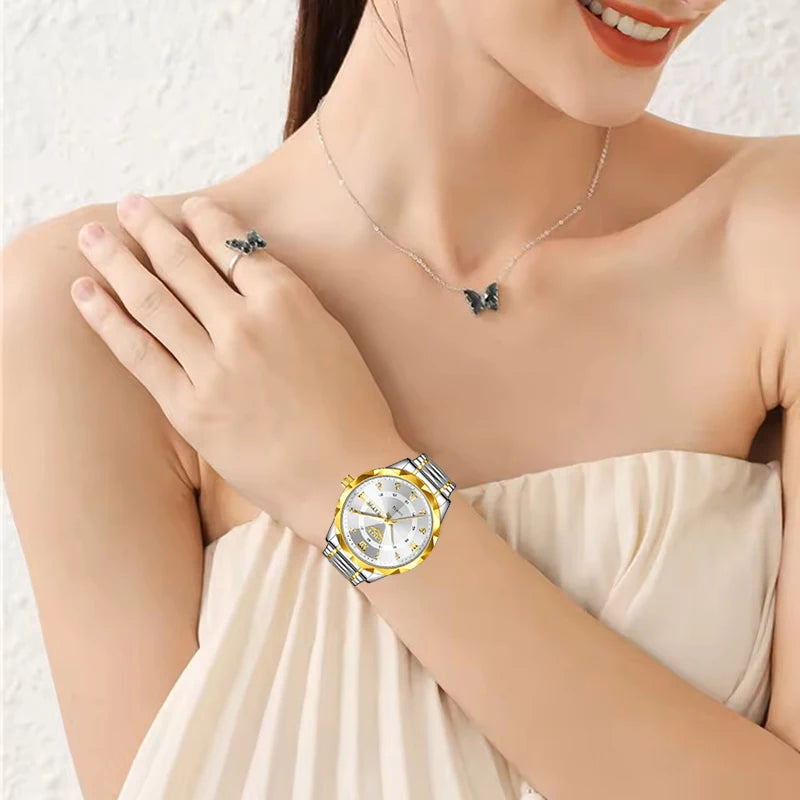 New Original LIGE Ladies Luminous Watches Simple Elegant Round Quartz Wrist Watch For Women Sport Waterproof Diamond Watch Women