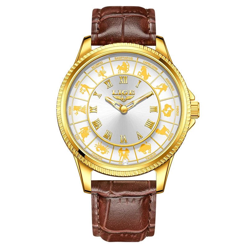 LIGE 2026 Fashion Watches For Man Luxury Creative 30M Waterproof Luminous Constellation Quartz Watch Wristwatches Reloj Hombre