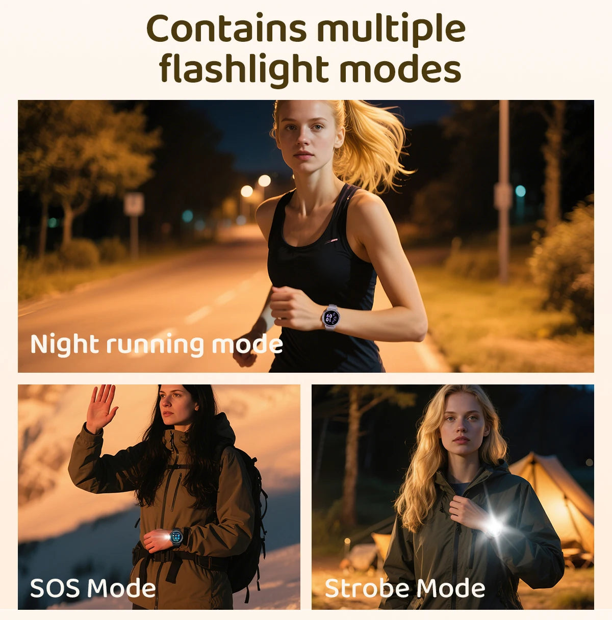 LIGE New Women Smart Watch Luxury 1.26’’ HD Screen Bluetooth Call Smartwatch Ladies Full Touch Flashlight Waterproof Smartwatch