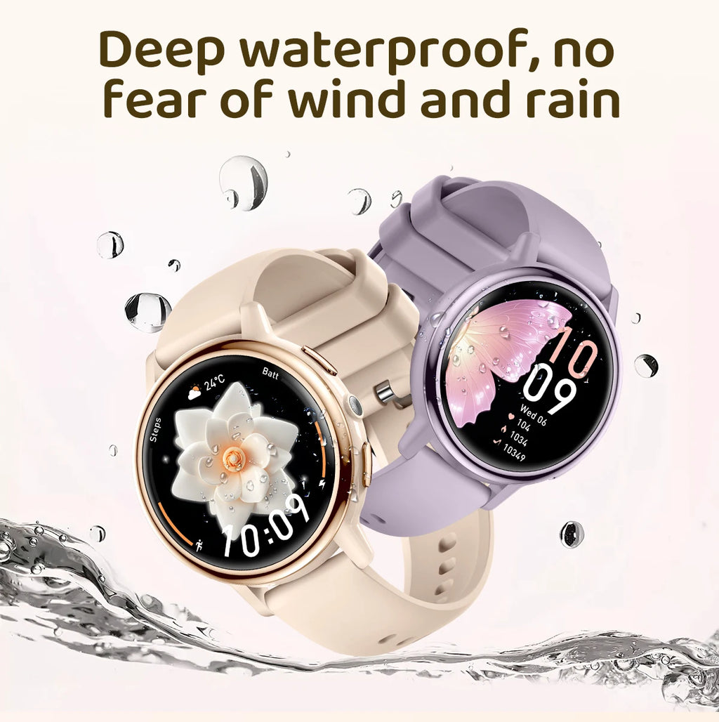 LIGE New Women Smart Watch Luxury 1.26’’ HD Screen Bluetooth Call Smartwatch Ladies Full Touch Flashlight Waterproof Smartwatch