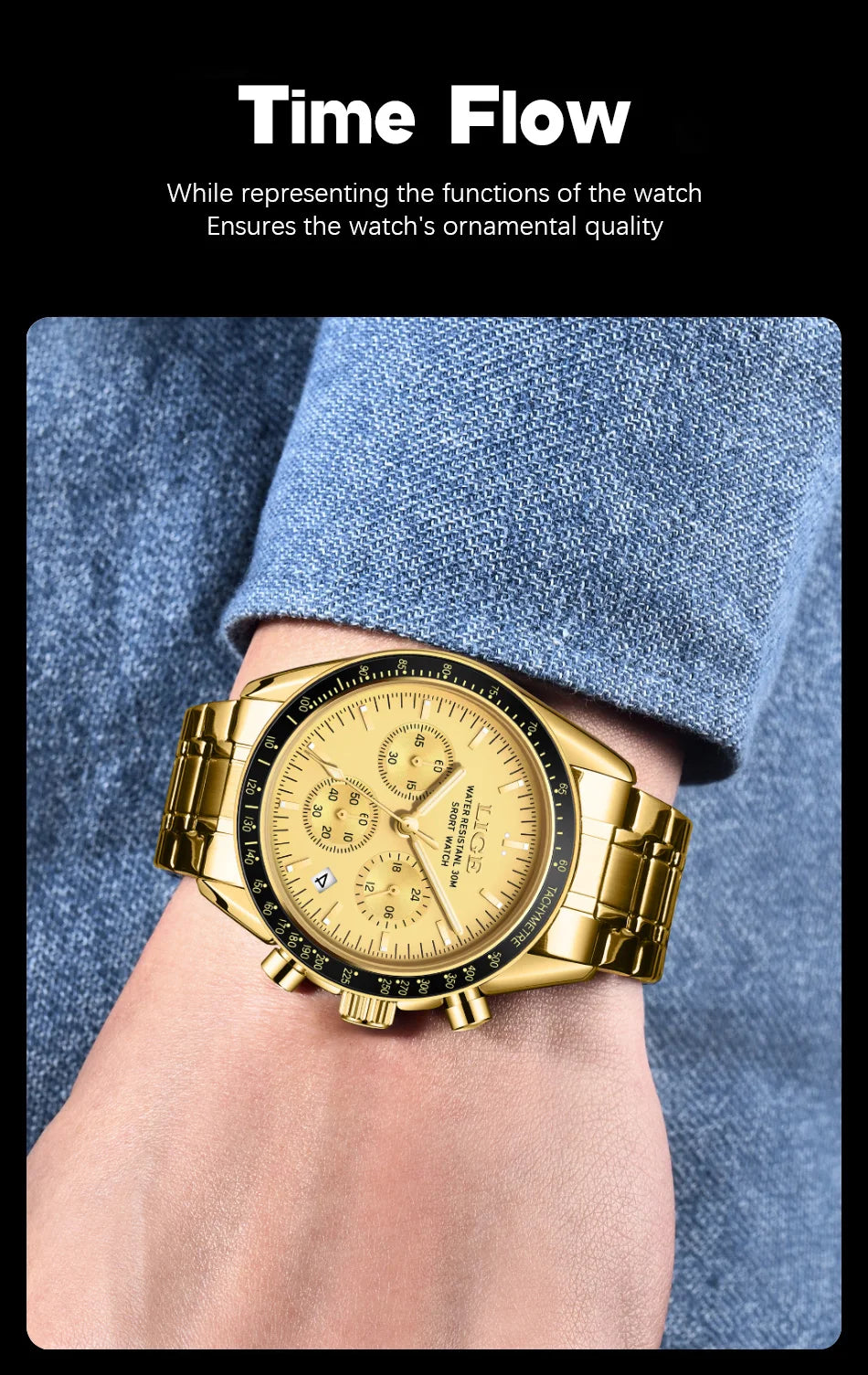 LIGE Fashion Mens Watches Top Brand Luxury Business Watch For Men Full Steel Waterproof Quartz Chronograph Relogios Masculino