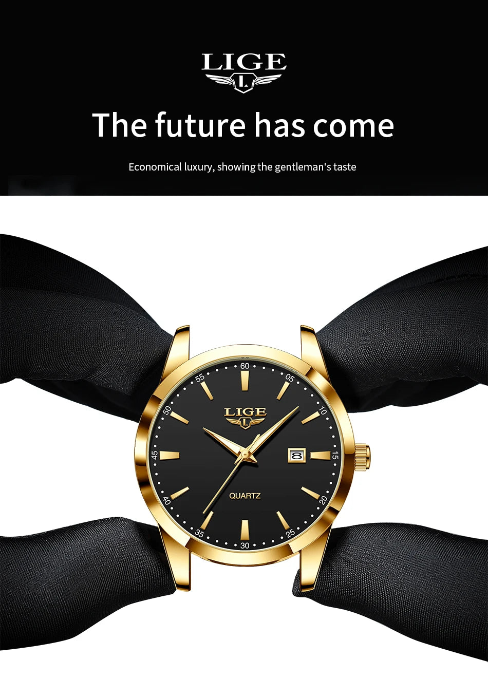 LIGE Mens Watches Top Brand Luxury Military Quartz Watch for Men Fashion Leather Waterproof Sports Chronograph Montre Homme+BOX