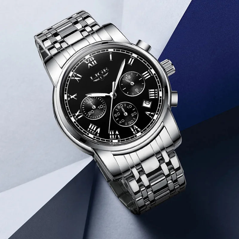 2024 LIGE Fashion Mens Watches Top Brand Luxury Quartz Wrist Watch for Men  Waterproof Sport Chronograph Watch Relogio Masculino