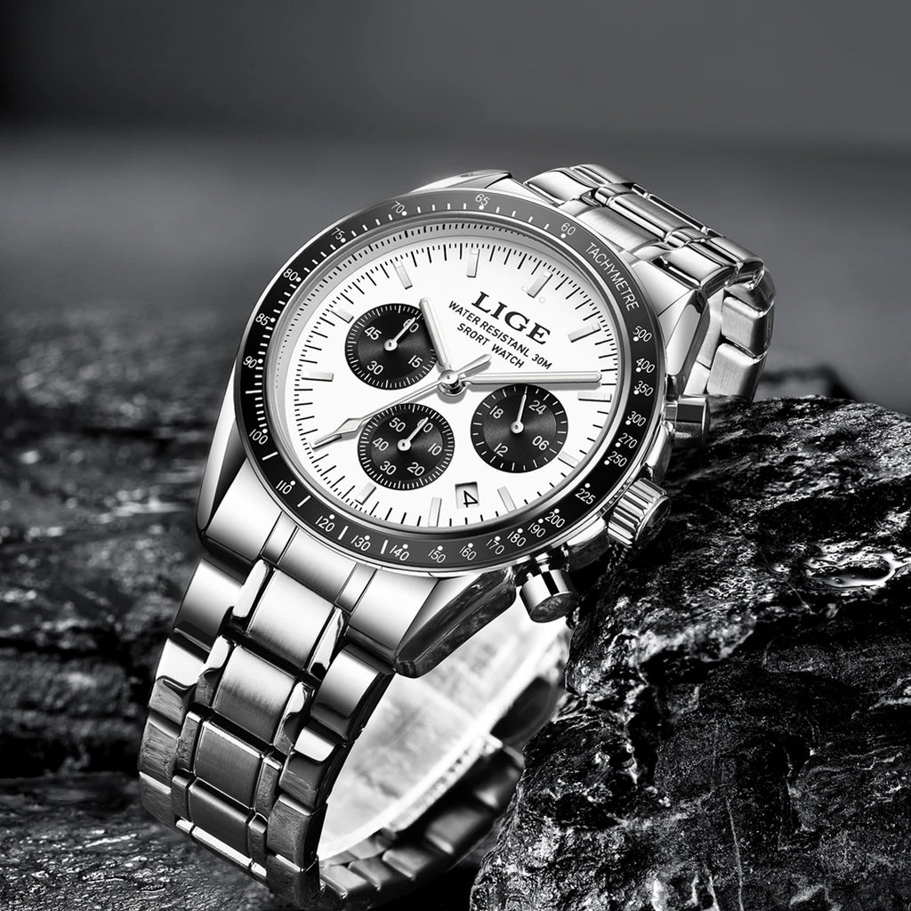 LIGE New Top Luxury Men Business Watches Fashion Large Dial Calendar Quartz Watch Reloj Hombre reloj hombre