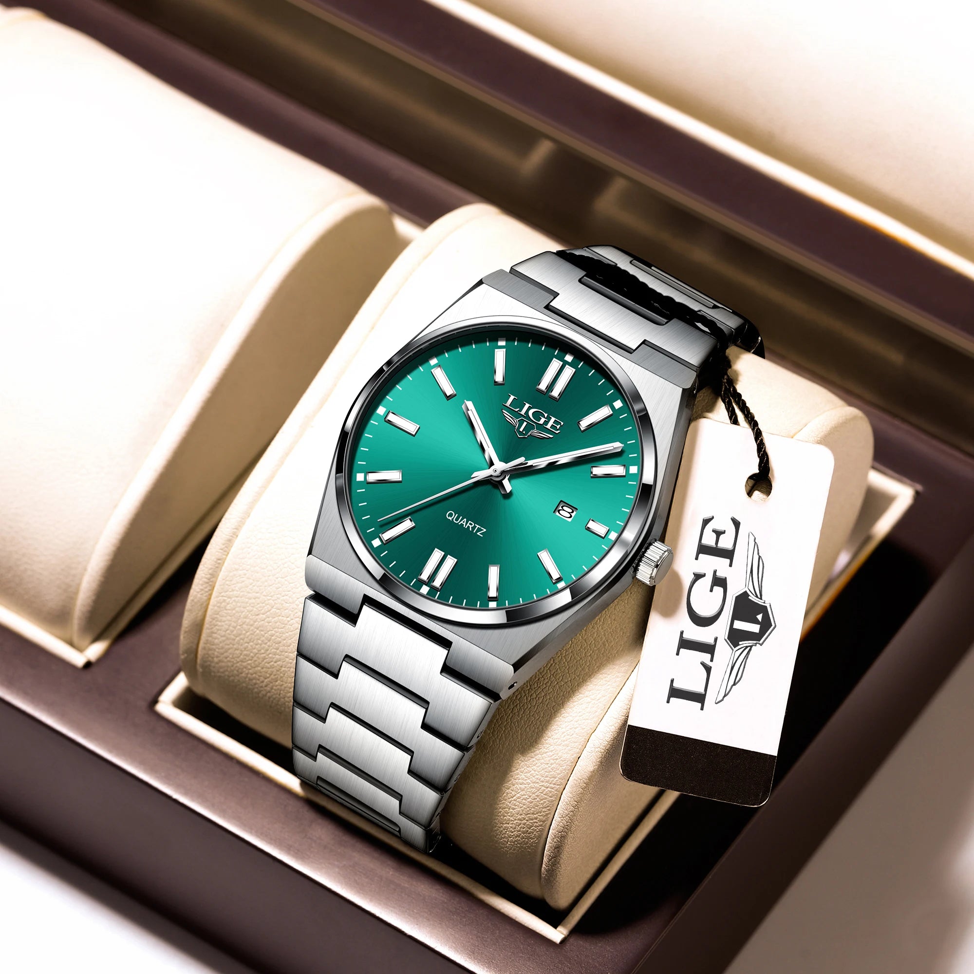 LIGE Luxury Fashion Men's Watch  30M Waterproof Luminous Date Quartz Watch Business Minimalist Watches Montre Pour Hommes Reloj