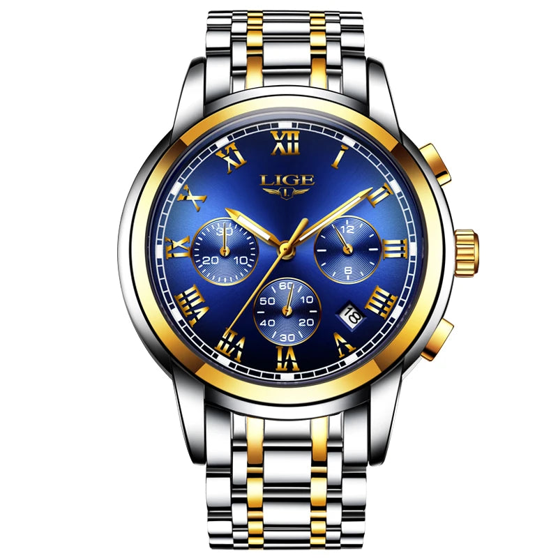 2024 LIGE Fashion Mens Watches Top Brand Luxury Quartz Wrist Watch for Men  Waterproof Sport Chronograph Watch Relogio Masculino