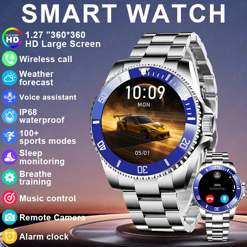 LIGE 2026 Style Luxury Smart Watch For Men Waterproof Sport Digital Business Smart Watches For Gift Smart Band Dials Answer Call