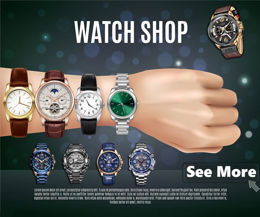 LIGE New Mens Watches Top Brand Luxury Fashion Black Watch Men Luminous Waterproof Date Clock Sport Mens Quartz Wristwatch