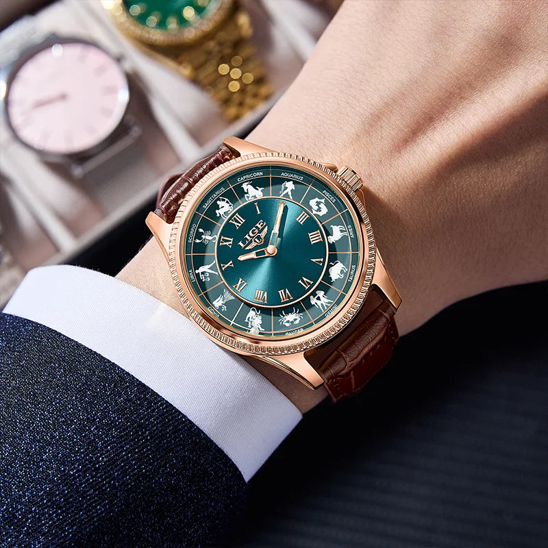 LIGE 2026 Fashion Watches For Man Luxury Creative 30M Waterproof Luminous Constellation Quartz Watch Wristwatches Reloj Hombre