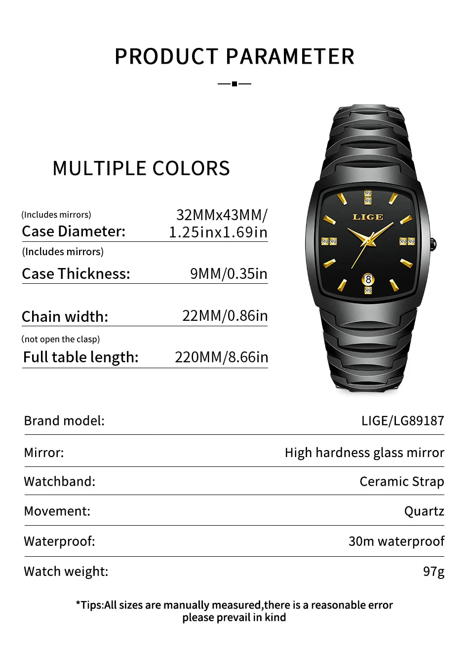 LIGE New Ladies Waterproof Watch Luxury Ceramic Braceletz Women Watches Creative Fashion Original Elegant Quartz Wristwatch Gift